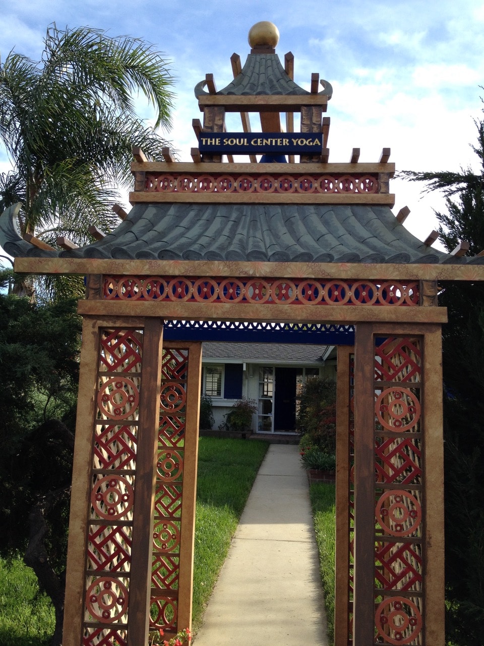The pagoda entrance visitors should look for at The Soul Center Yoga
